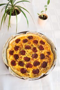Quiche choufleur cheddar chorizo | Cahier de gourmandises