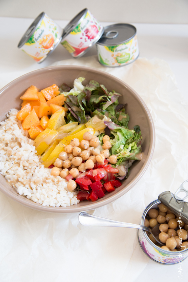 Salade de riz et légumes frais & pois chiche Bonduelle | Cahier de gourmandises