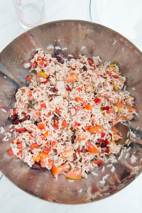 Salade de riz tomates et haricots | Cahier de gourmandises