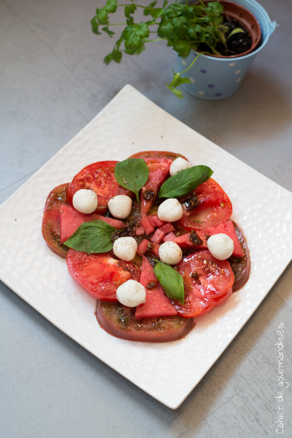 Tomates, Pastèque Mozza | Cahier de gourmandises